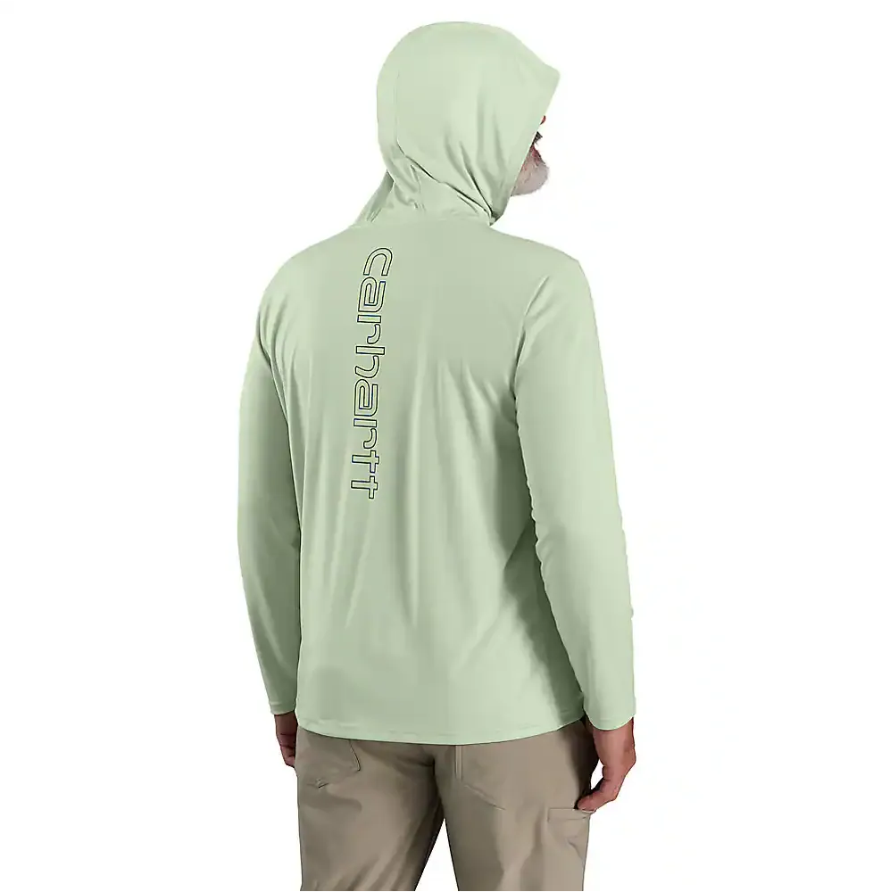 Carhartt Men's Force Sun Defender Lightweight Long-Sleeve Hooded Logo Graphic T-Shirt - SALE