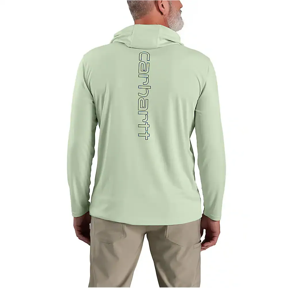 Carhartt Men's Force Sun Defender Lightweight Long-Sleeve Hooded Logo Graphic T-Shirt - SALE