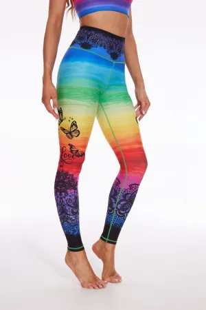 Celestial Bloom: Rainbow Love Leggings