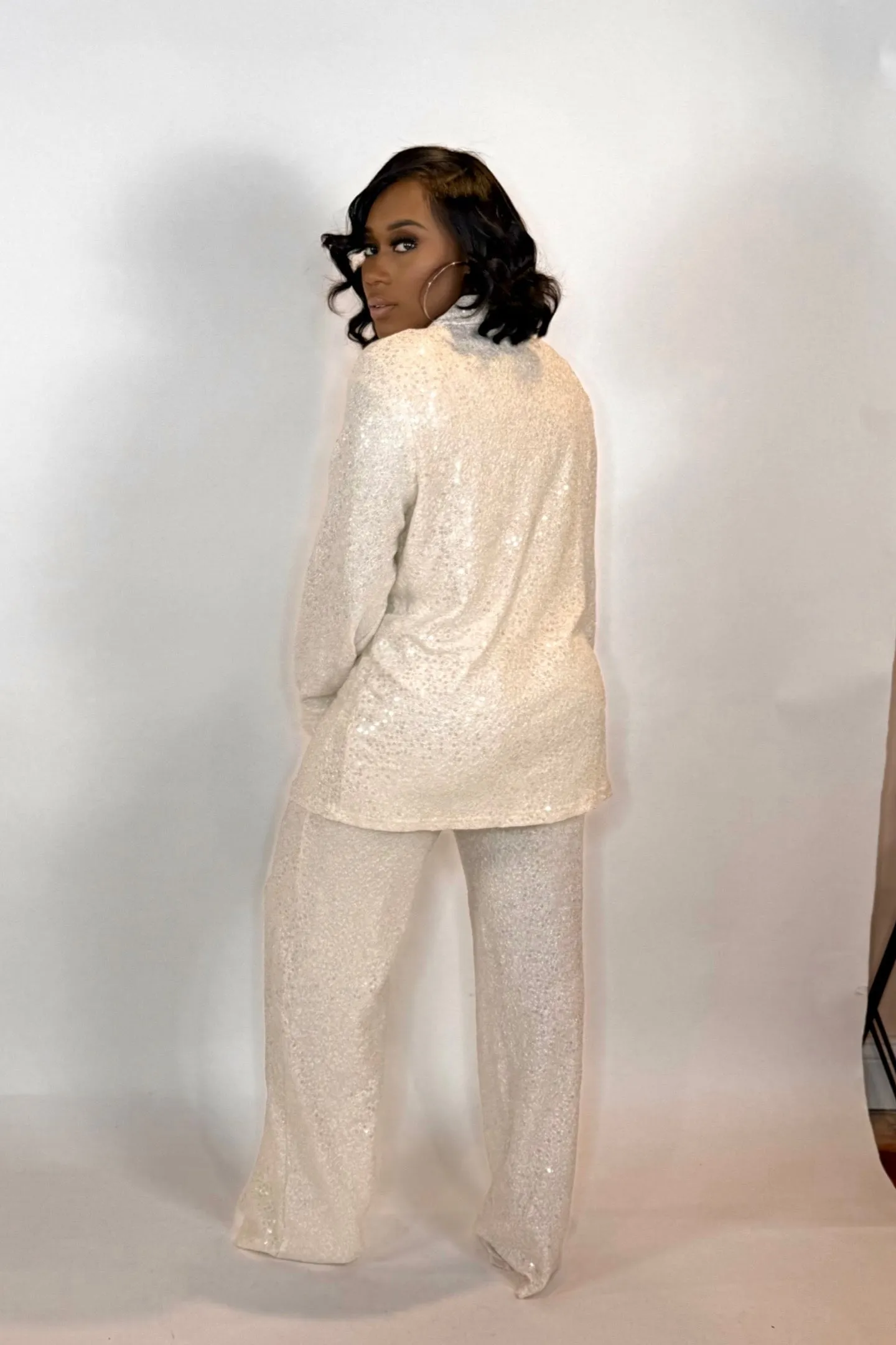 CHAMPAGNE SEQUIN PANT SET