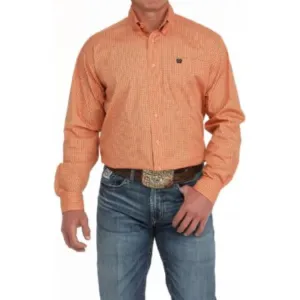 CINCH - MEN'S GEOMETRIC PRINT BUTTON-DOWN WESTERN SHIRT - CORAL MTW1105875 COR