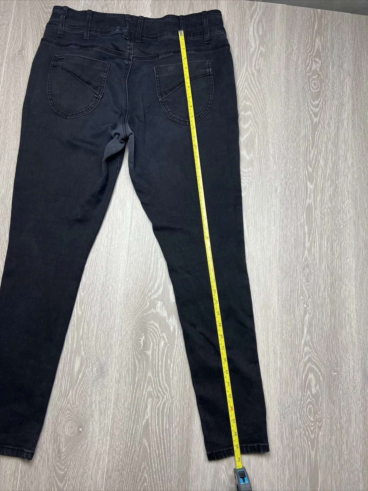 City Chic Womens Black Denim Harley High Rise Skinny Side 14R