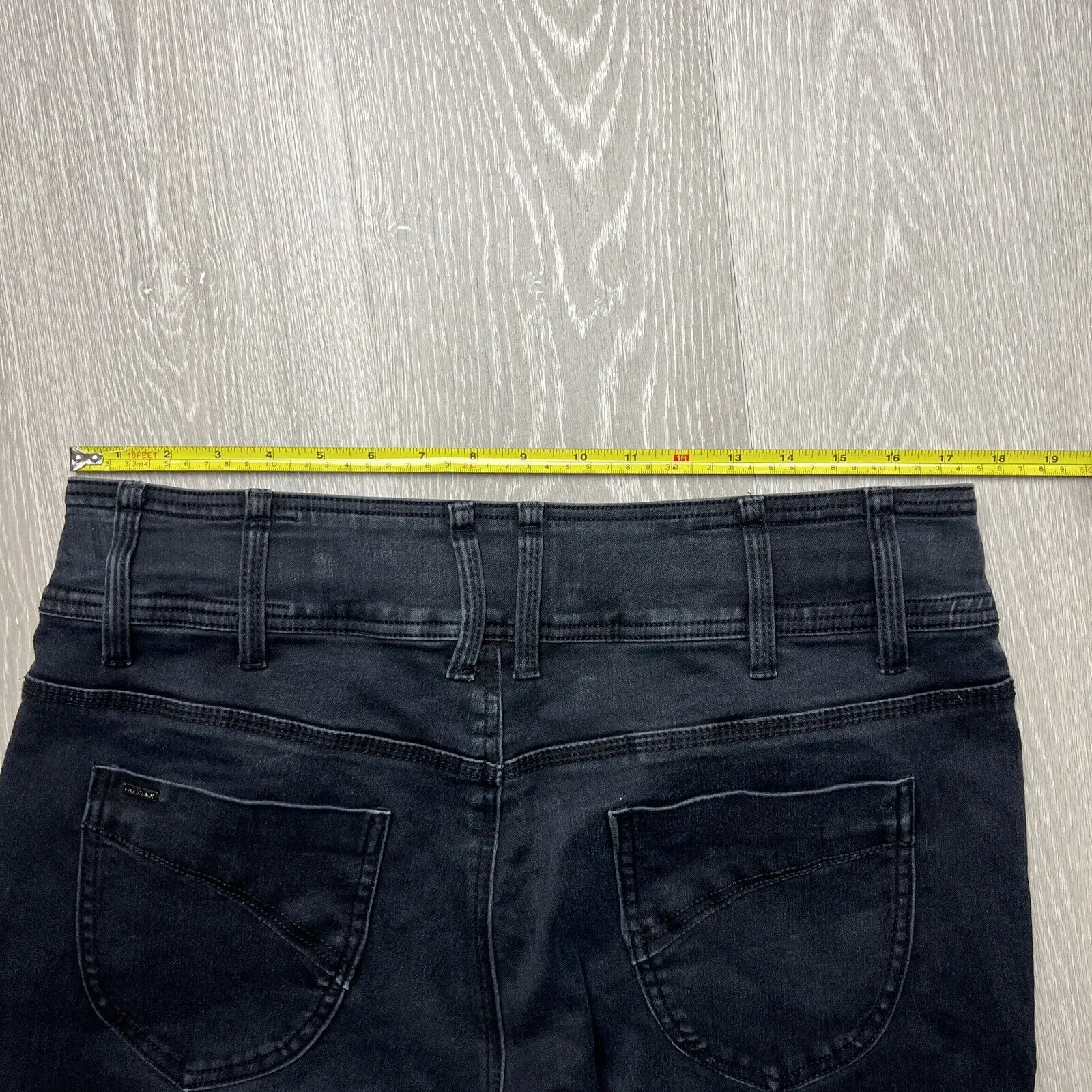 City Chic Womens Black Denim Harley High Rise Skinny Side 14R