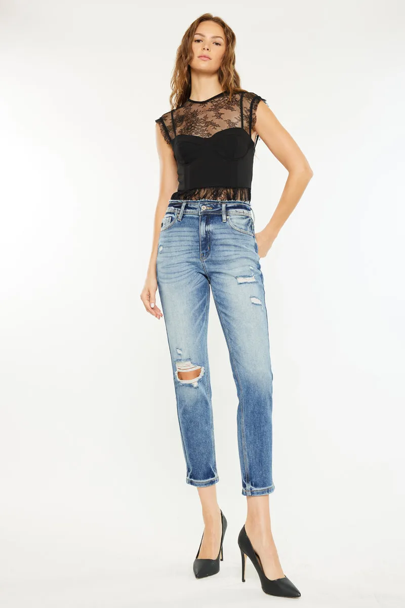 Clemence High Rise Mom Jeans