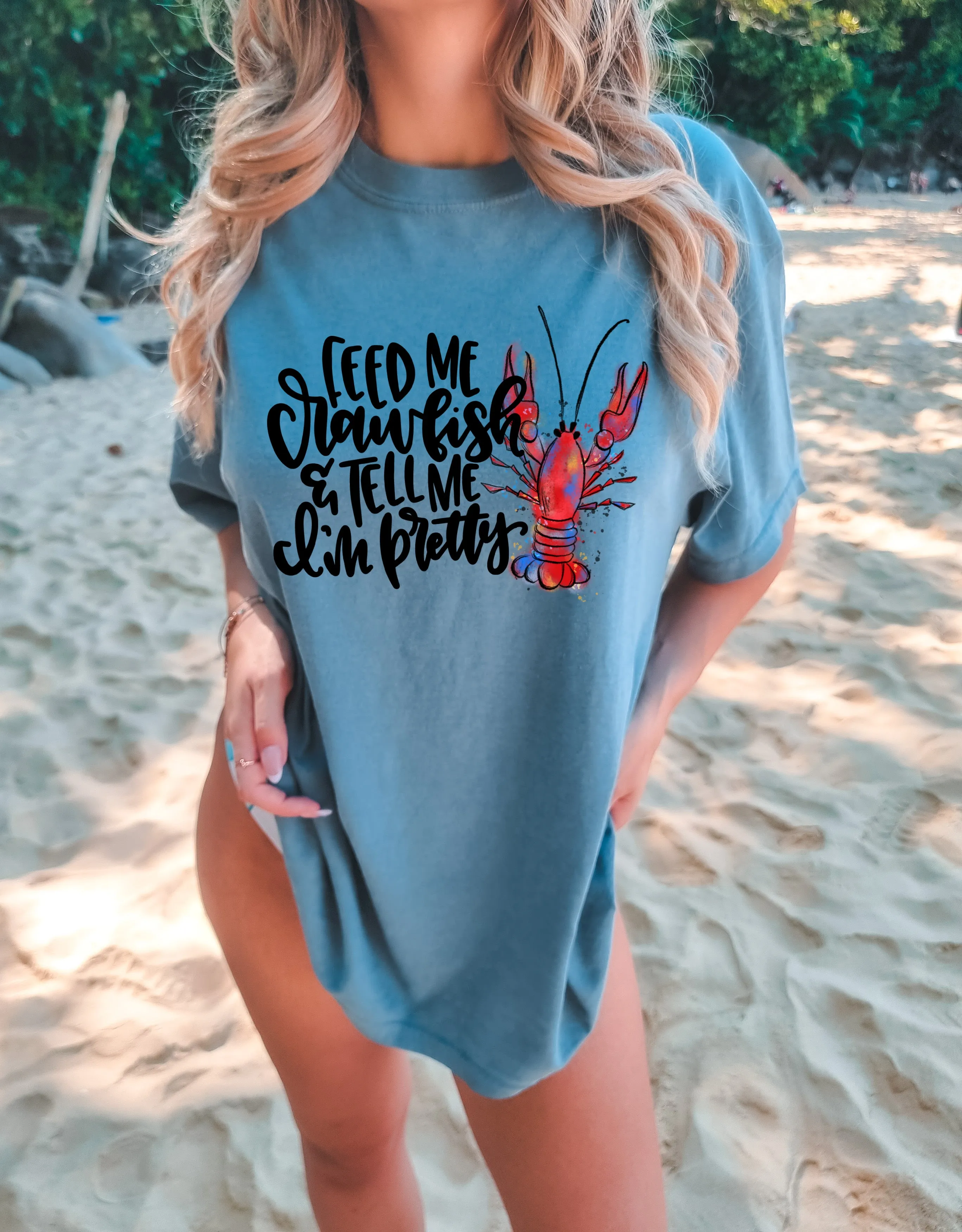 Comfort Colors - Feed Me Crawfish and Tell Me I'm Pretty Shirt
