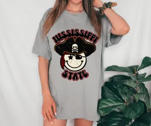 Comfort Colors or Bella Canvas - Mississippi Smiley Pirate Tee