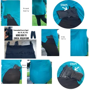 Concealed Carry Black  Leggings 230 gsm  Thick Not See Through- Bike Shorts Length