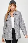 Corduroy Zebra Print Shacket