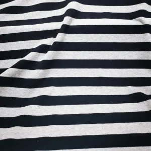 Cotton Jersey, Black and Grey Thick Stripe