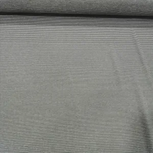 Cotton Jersey, Olive Fine White Stripe