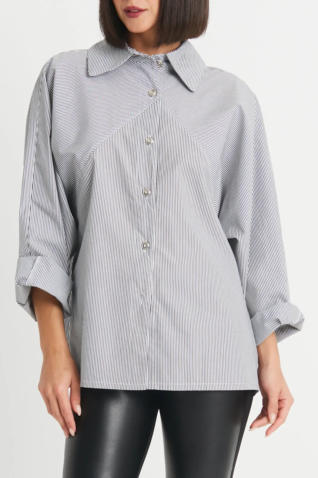 Cotton Raglan Stripe Shirt