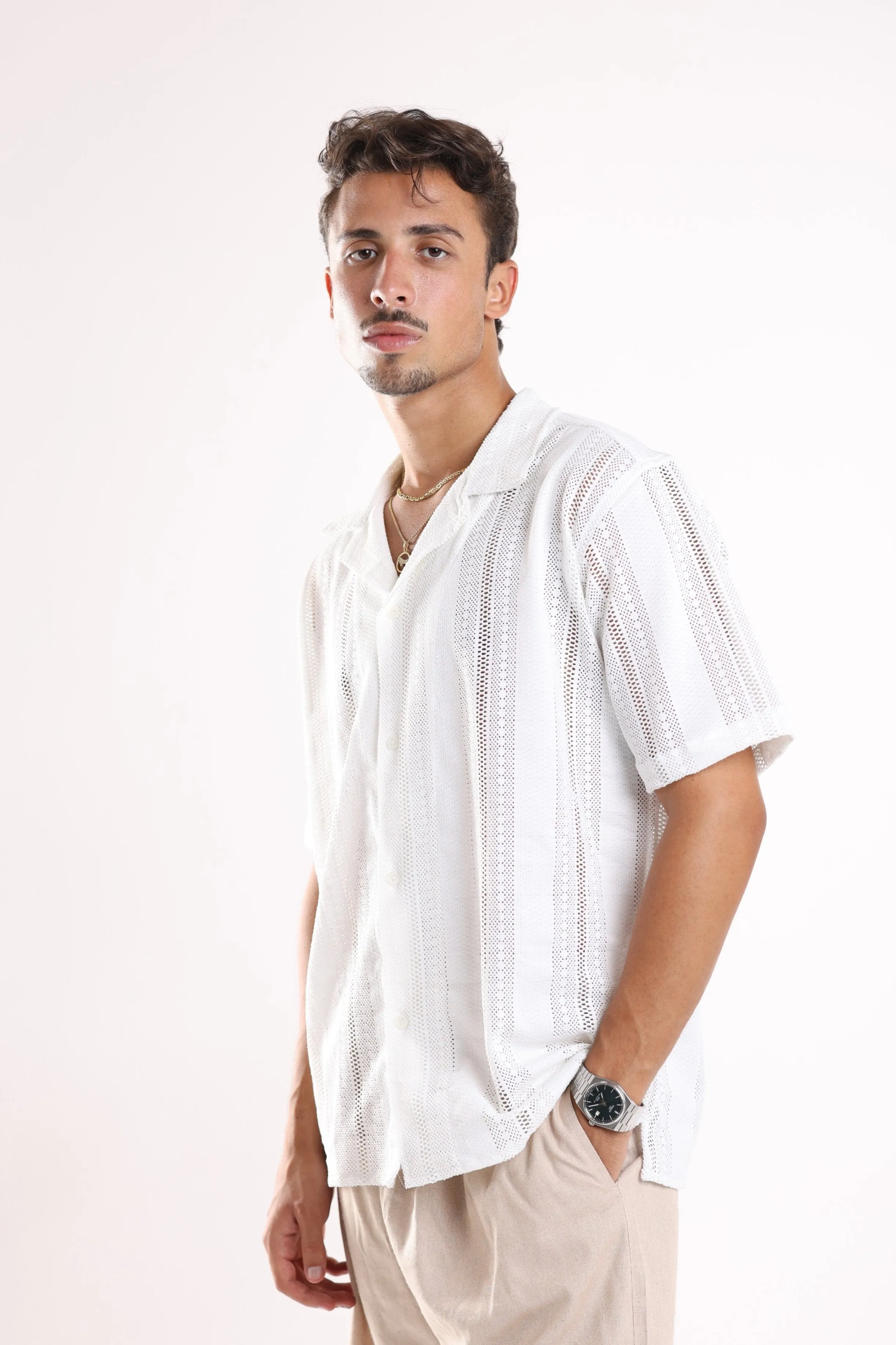 CROCHET SHIRT - WHITE
