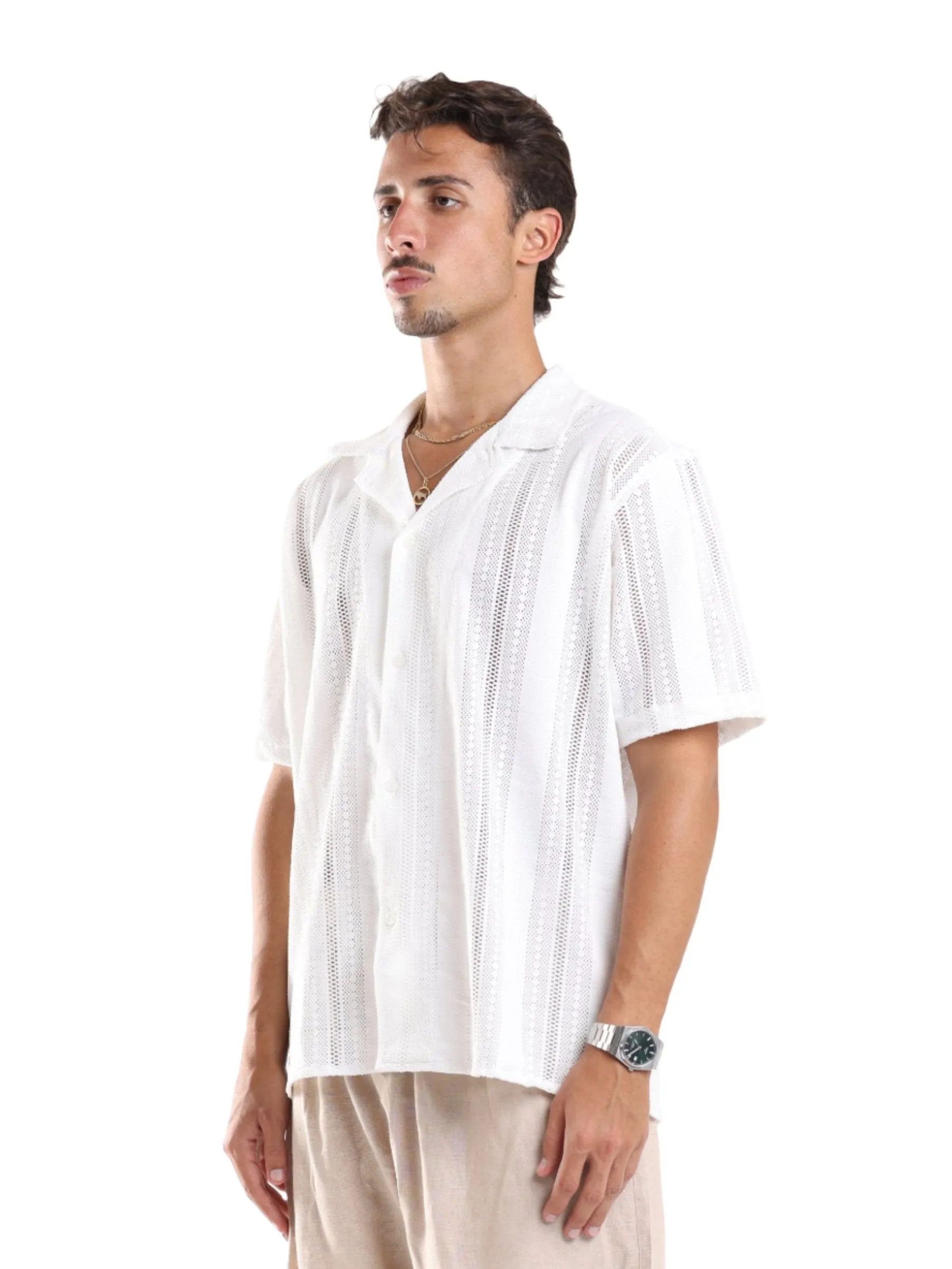 CROCHET SHIRT - WHITE