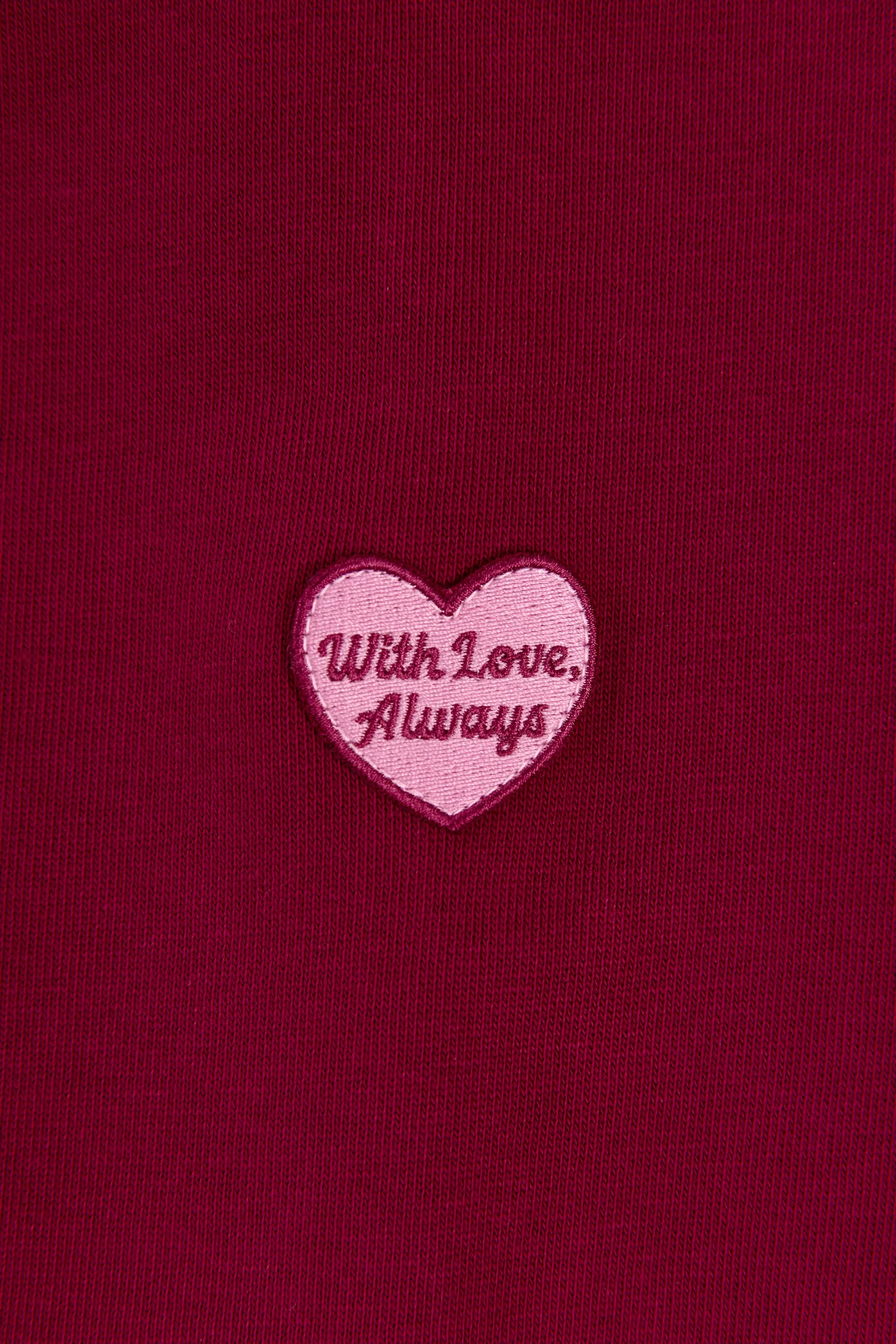 Cropped Zip-Up Hoodie in Burgundy