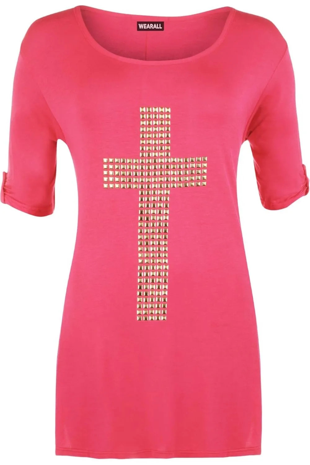 Cross Stud Short Sleeve Tunic Top