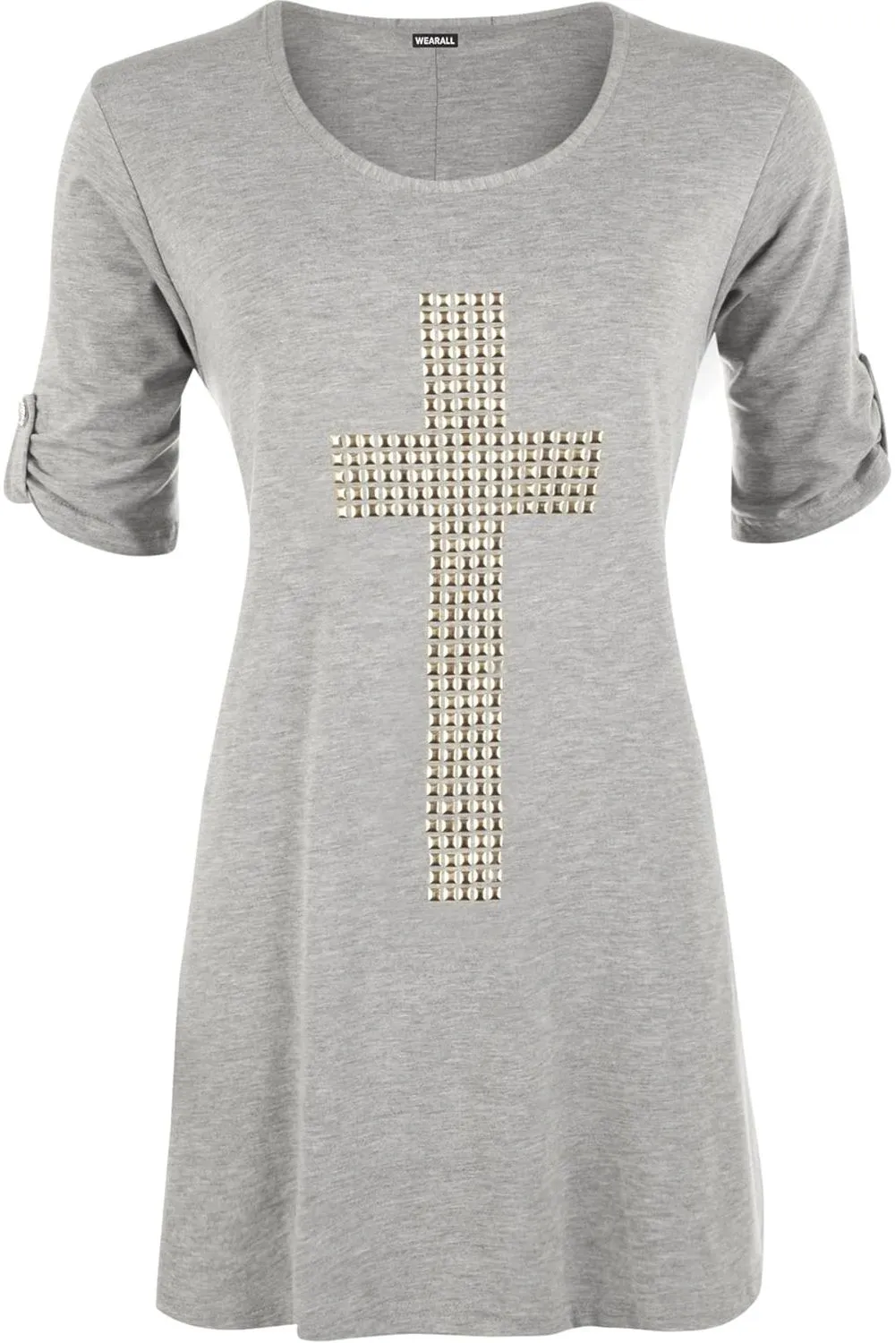 Cross Stud Short Sleeve Tunic Top