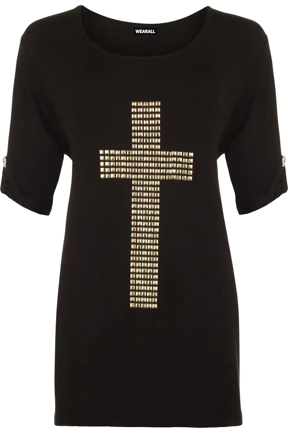 Cross Stud Short Sleeve Tunic Top
