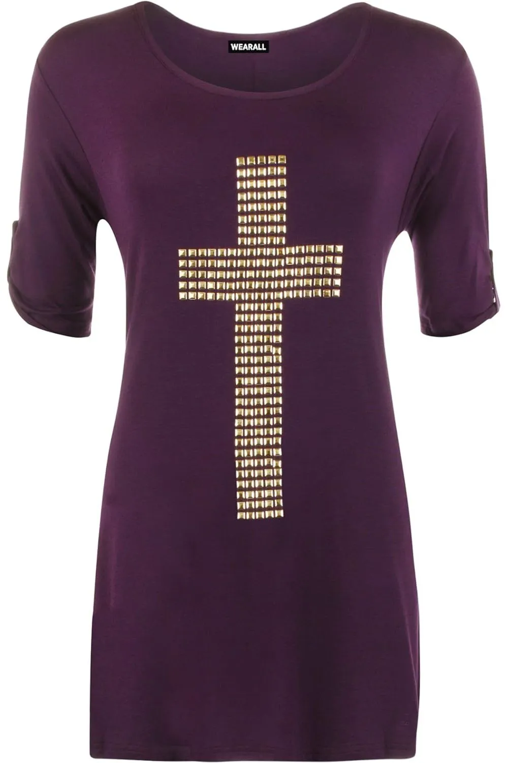 Cross Stud Short Sleeve Tunic Top