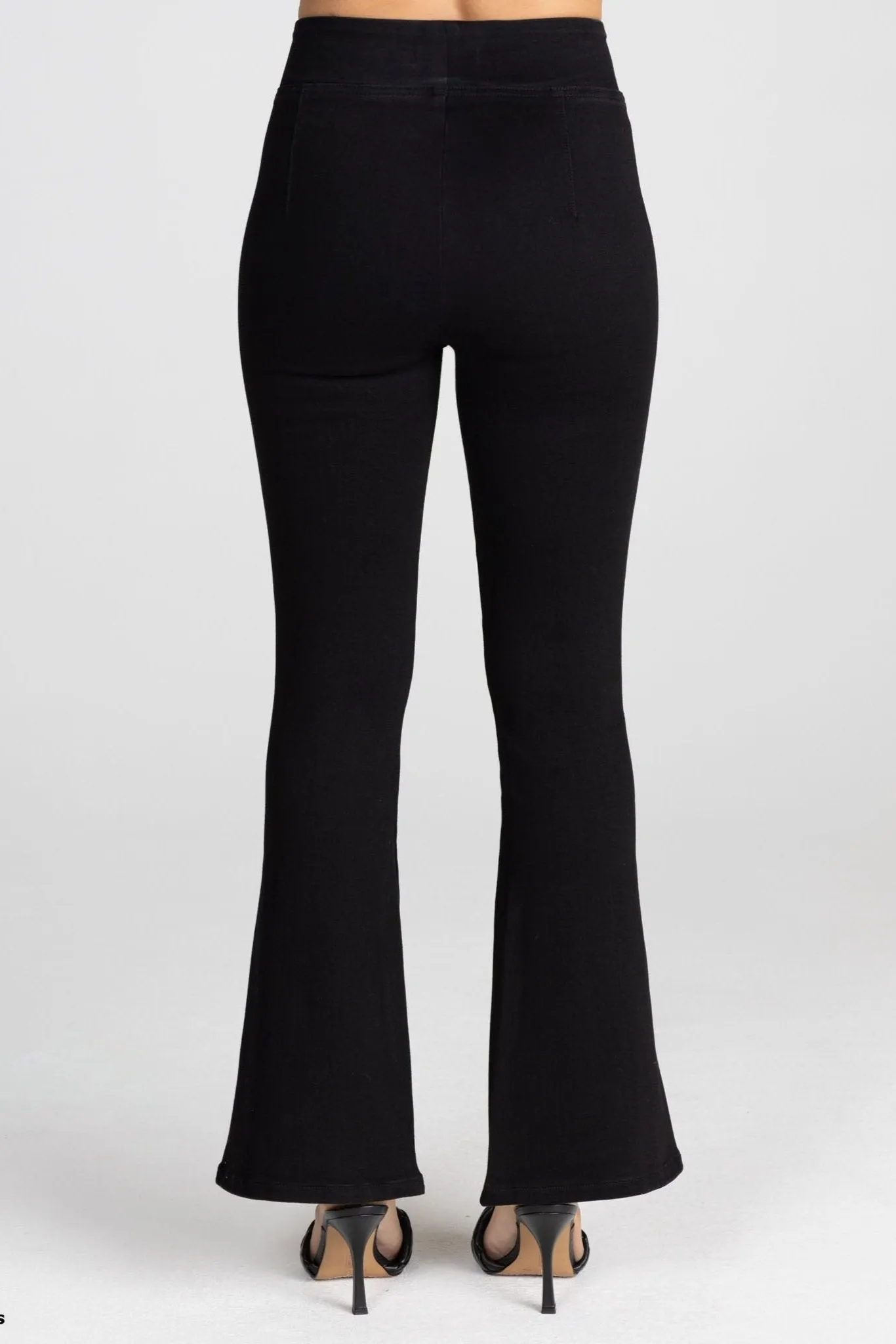 Daring High Rise Front-Slit Flare Jeans