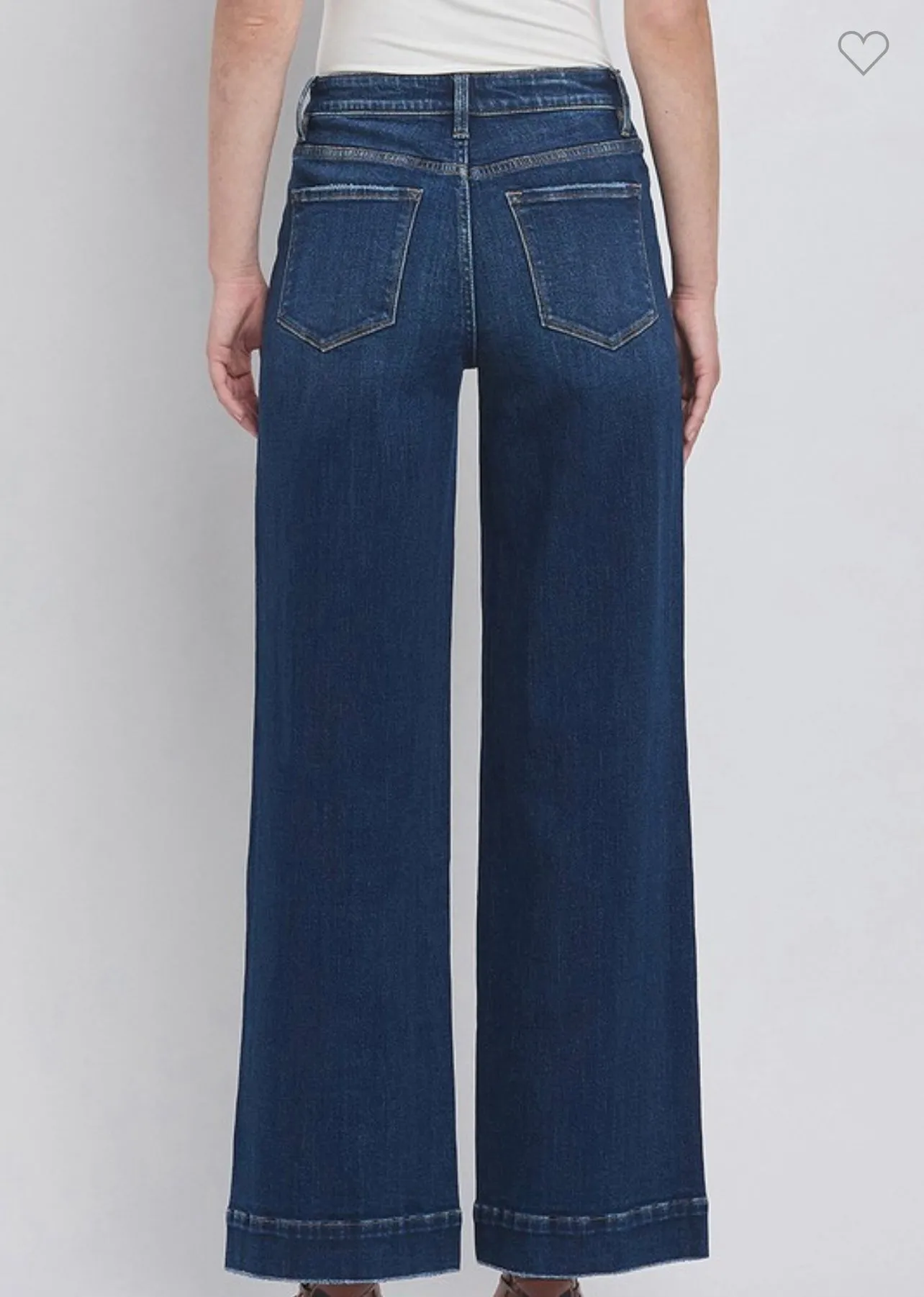 Dark Denim High Rise Wide Trouser Jeans