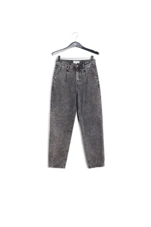 Dark grey high-rise tapered jeans