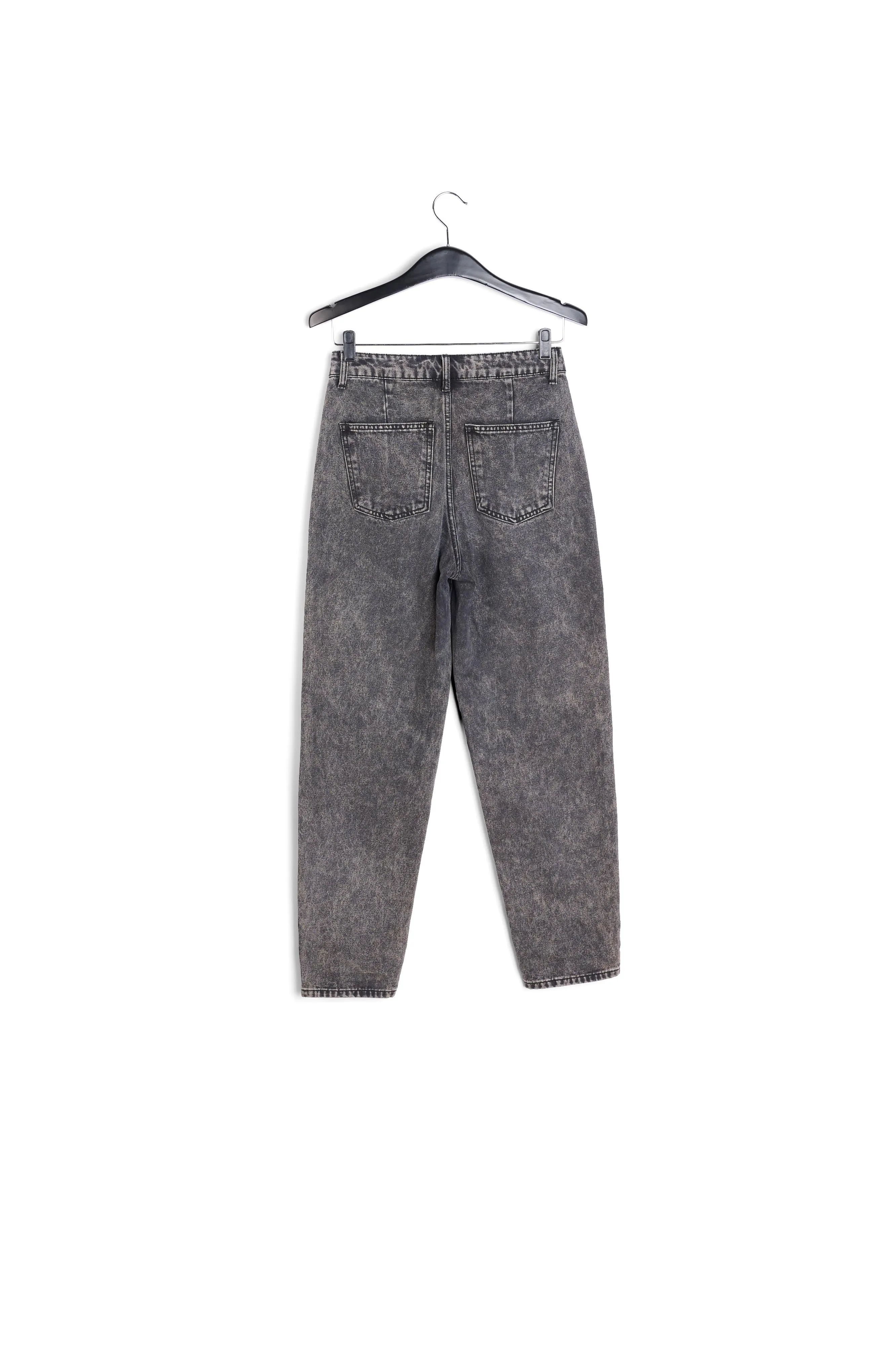 Dark grey high-rise tapered jeans