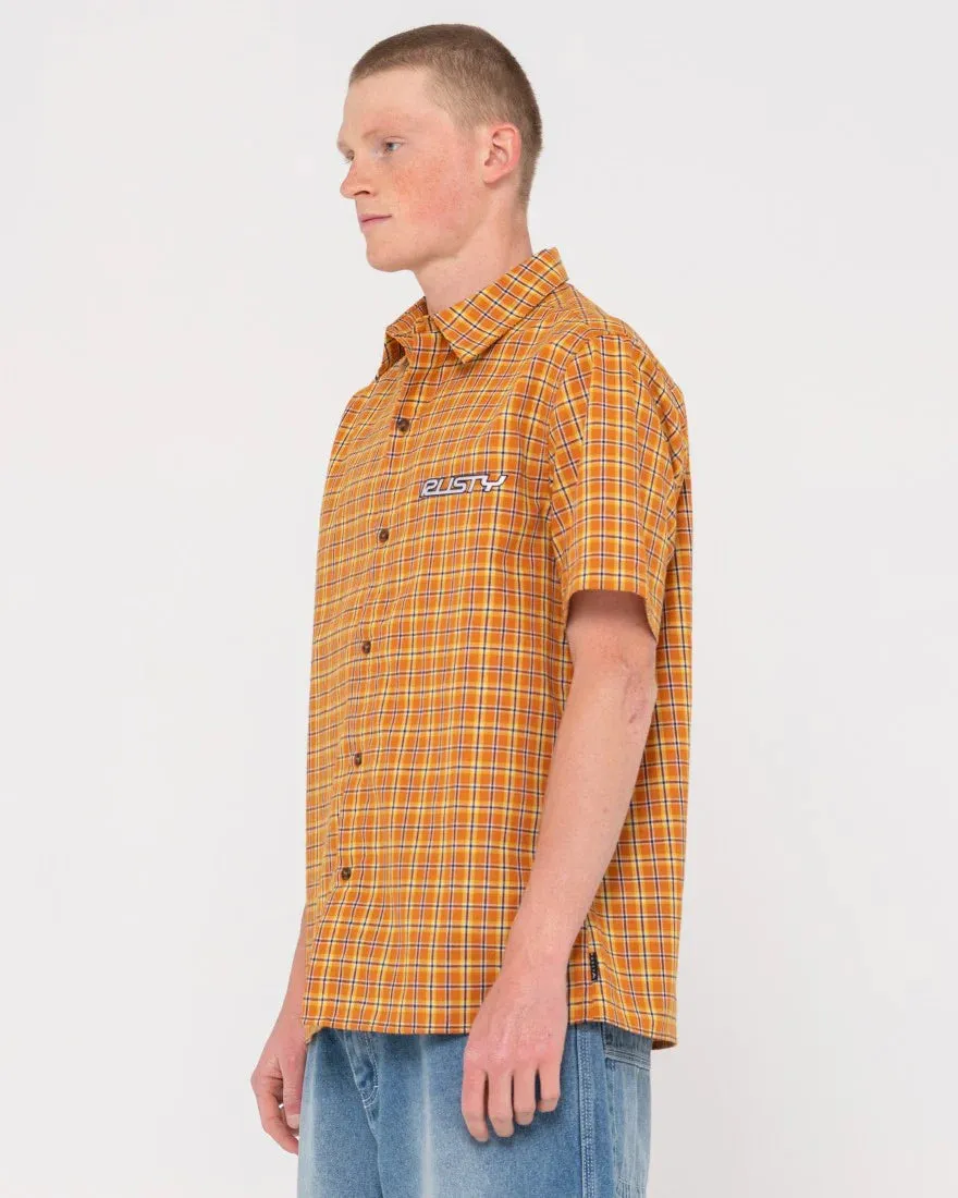 Datsun 2K Button Up Short Sleeve Shirt - Bombay Brown