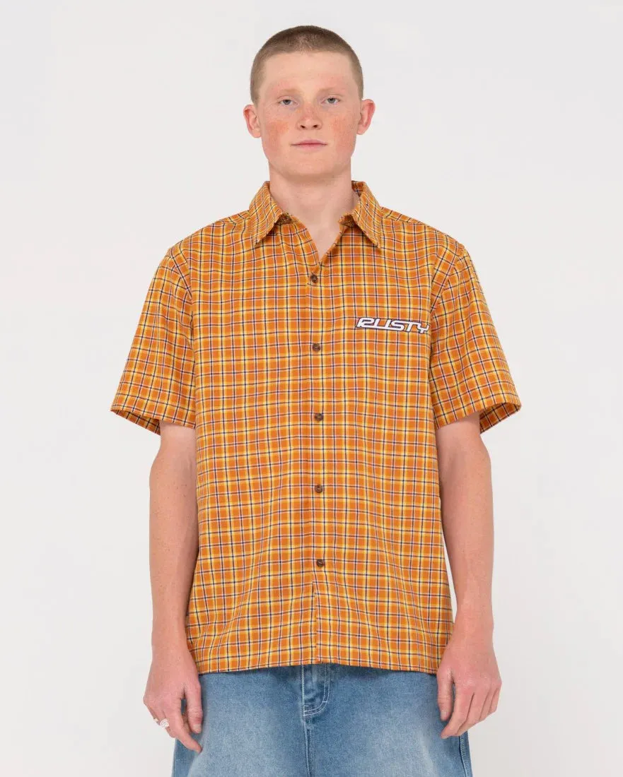 Datsun 2K Button Up Short Sleeve Shirt - Bombay Brown
