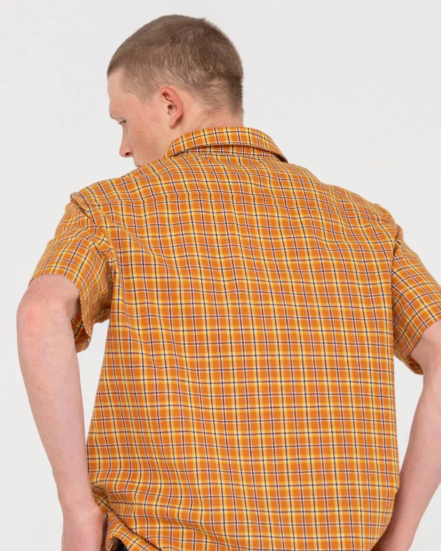 Datsun 2K Button Up Short Sleeve Shirt - Bombay Brown