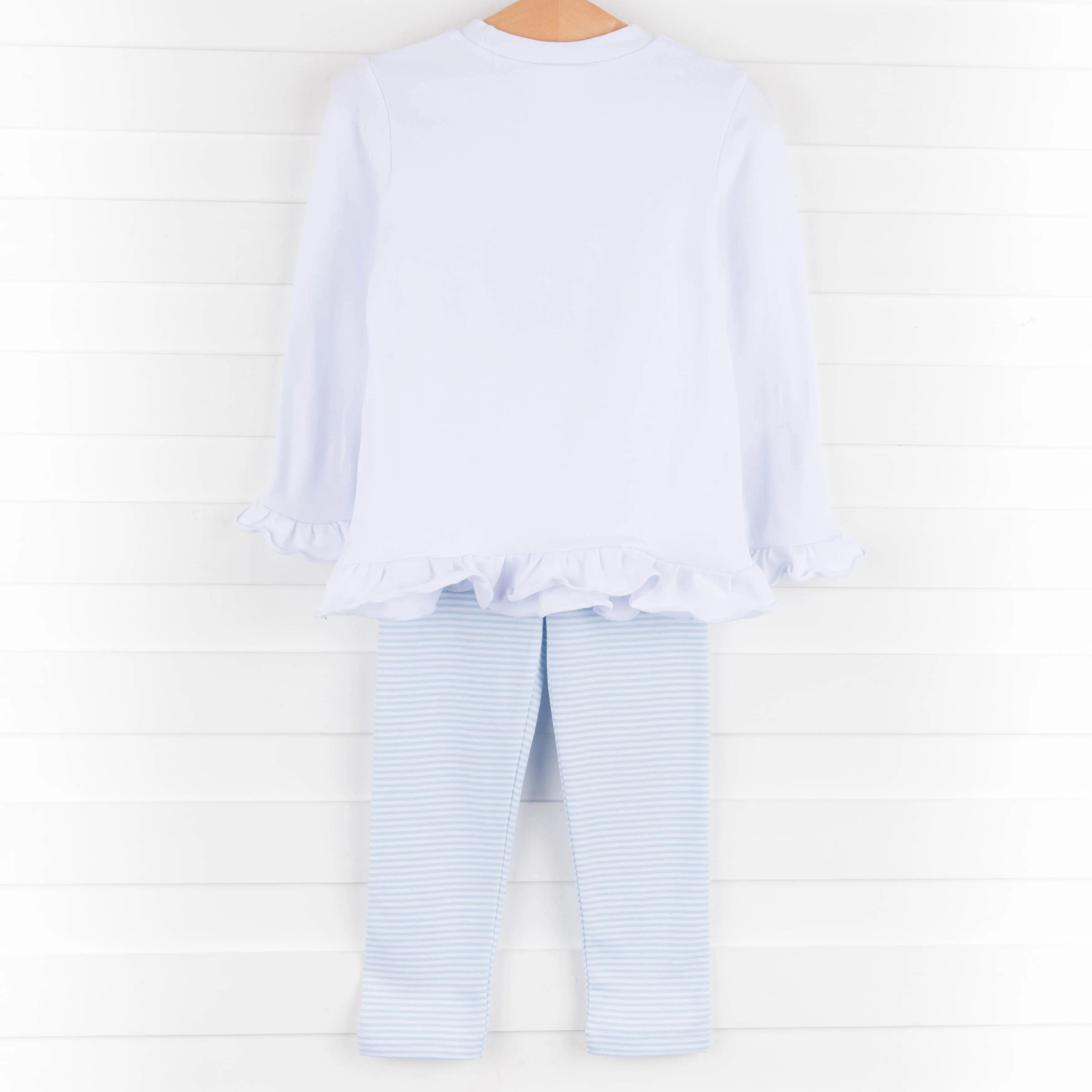 Deer Friend Ruffle Legging Set, Blue