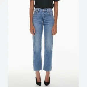 Denim Forum The Arlo High Rise Straight Jean Long Inseam