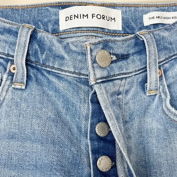 Denim Forum The Arlo High Rise Straight Jean Long Inseam
