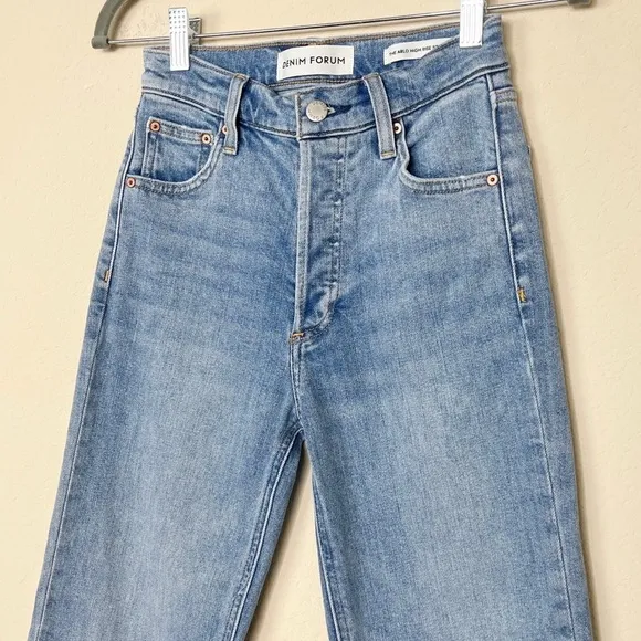 Denim Forum The Arlo High Rise Straight Jean Long Inseam