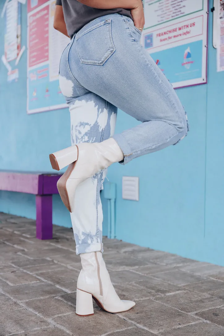 Double Life Two-Tone Acid Wash Jeans