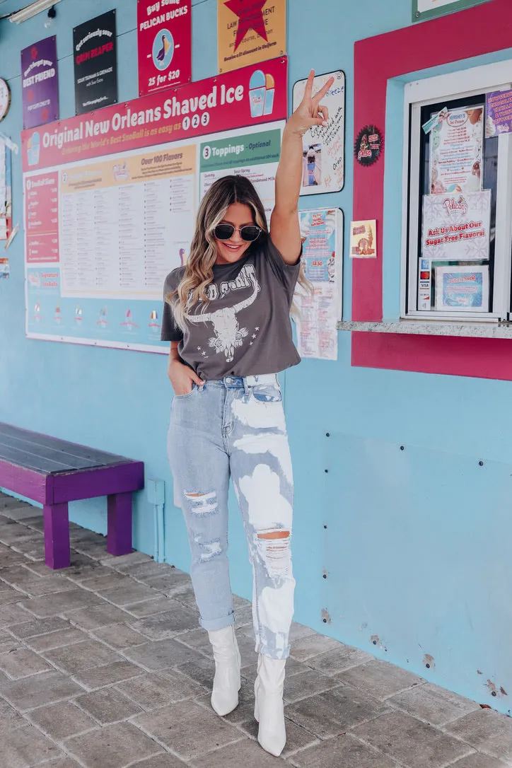 Double Life Two-Tone Acid Wash Jeans