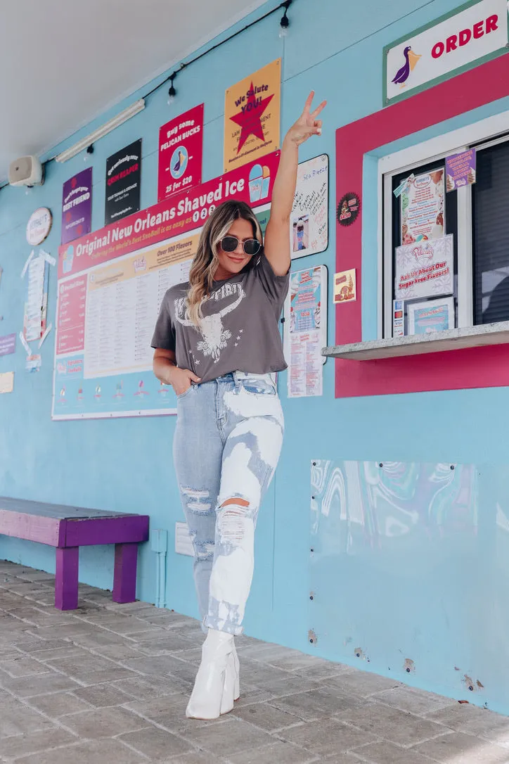 Double Life Two-Tone Acid Wash Jeans