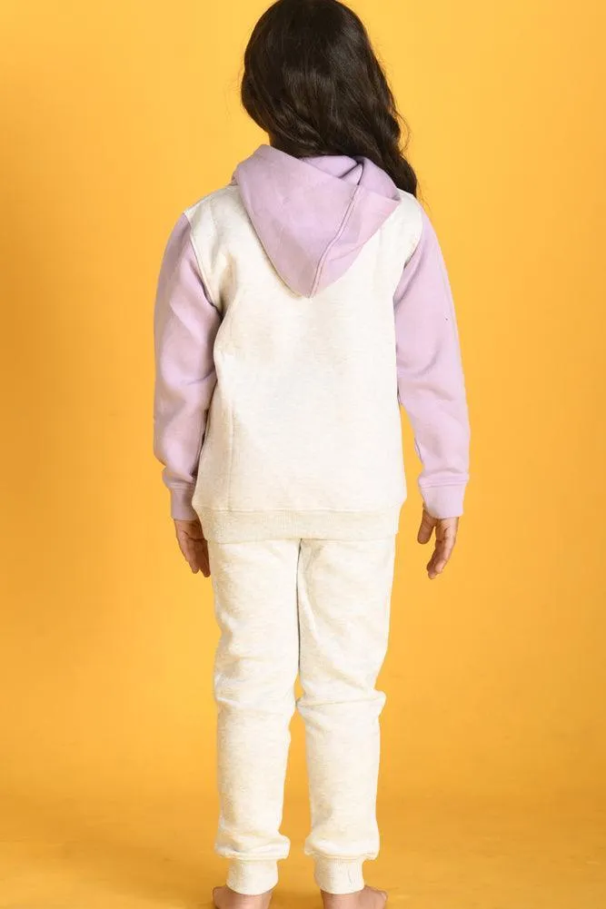 DREAMER FLEECE HOODIE JOGGER SET - ECRU MELANGE