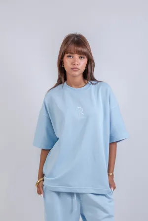 Droopy Pants & Chill Sleeve T-shirt Blue Set