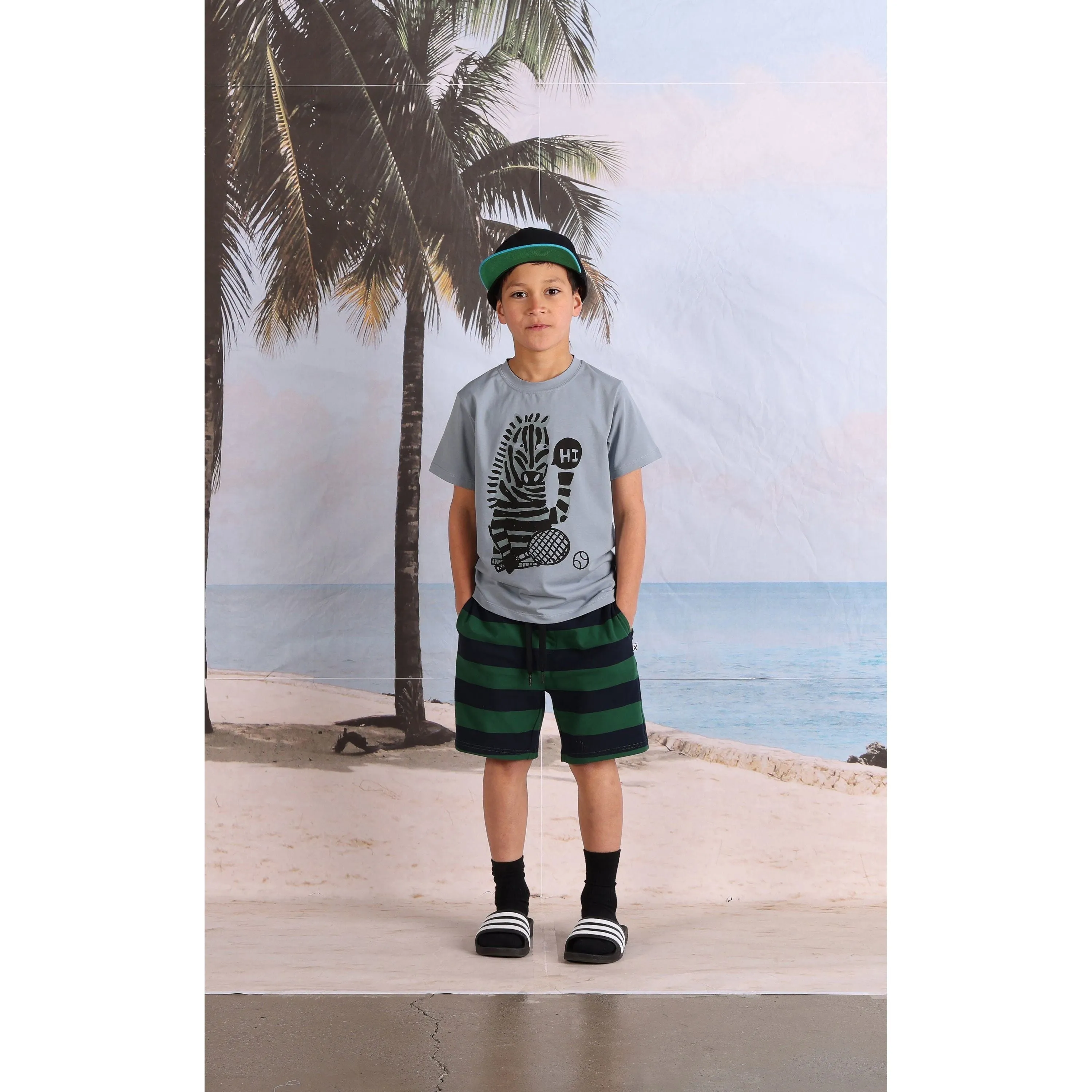 Duo Short- Green/Navy Stripe