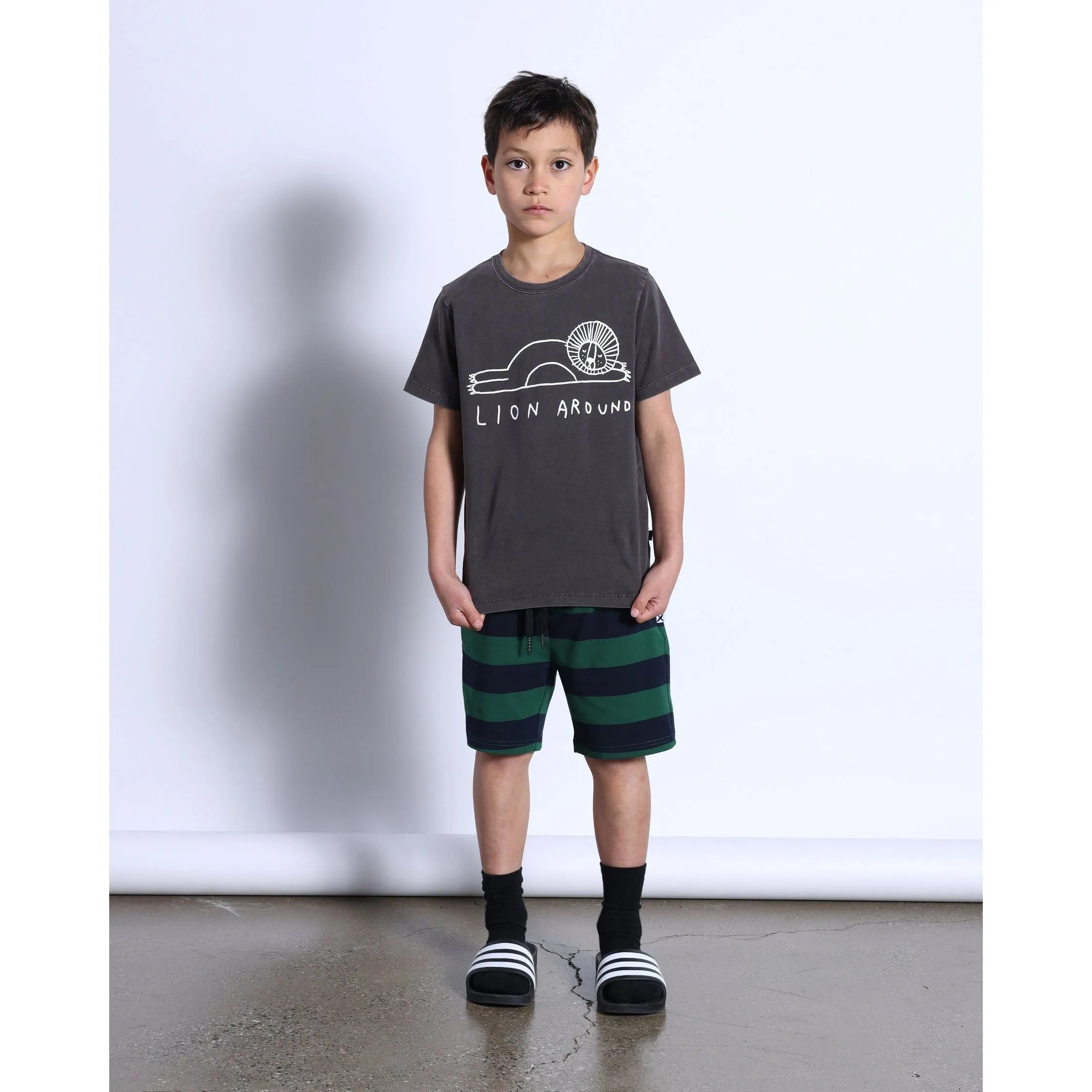 Duo Short- Green/Navy Stripe
