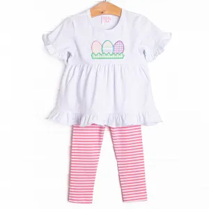 Egg-cellent Easter Applique Legging Set, Pink