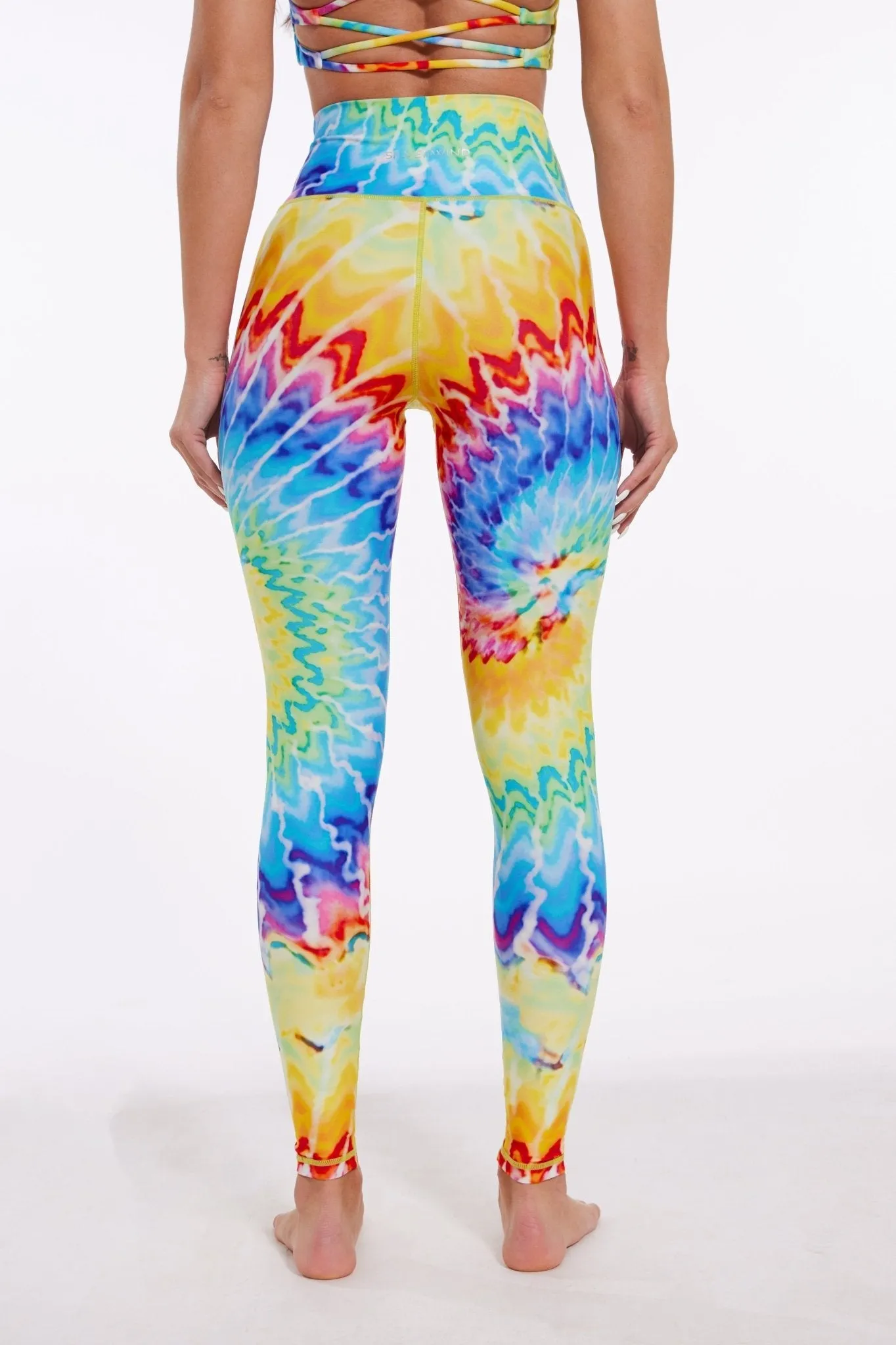 Electric Swirl High-Waist Leggings – Tie-Dye Inferno