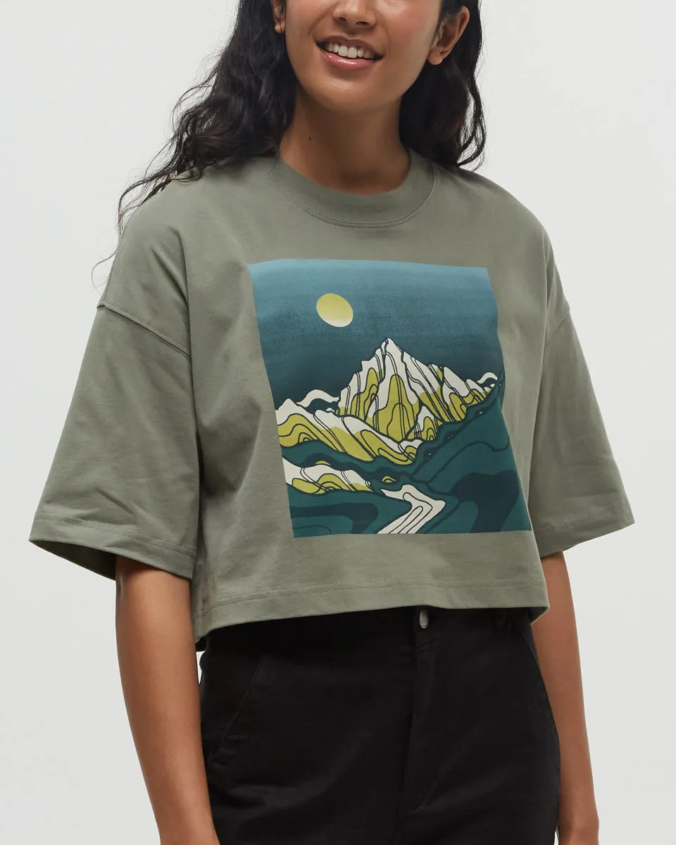 Emerald Edge Oversized Crop T-Shirt