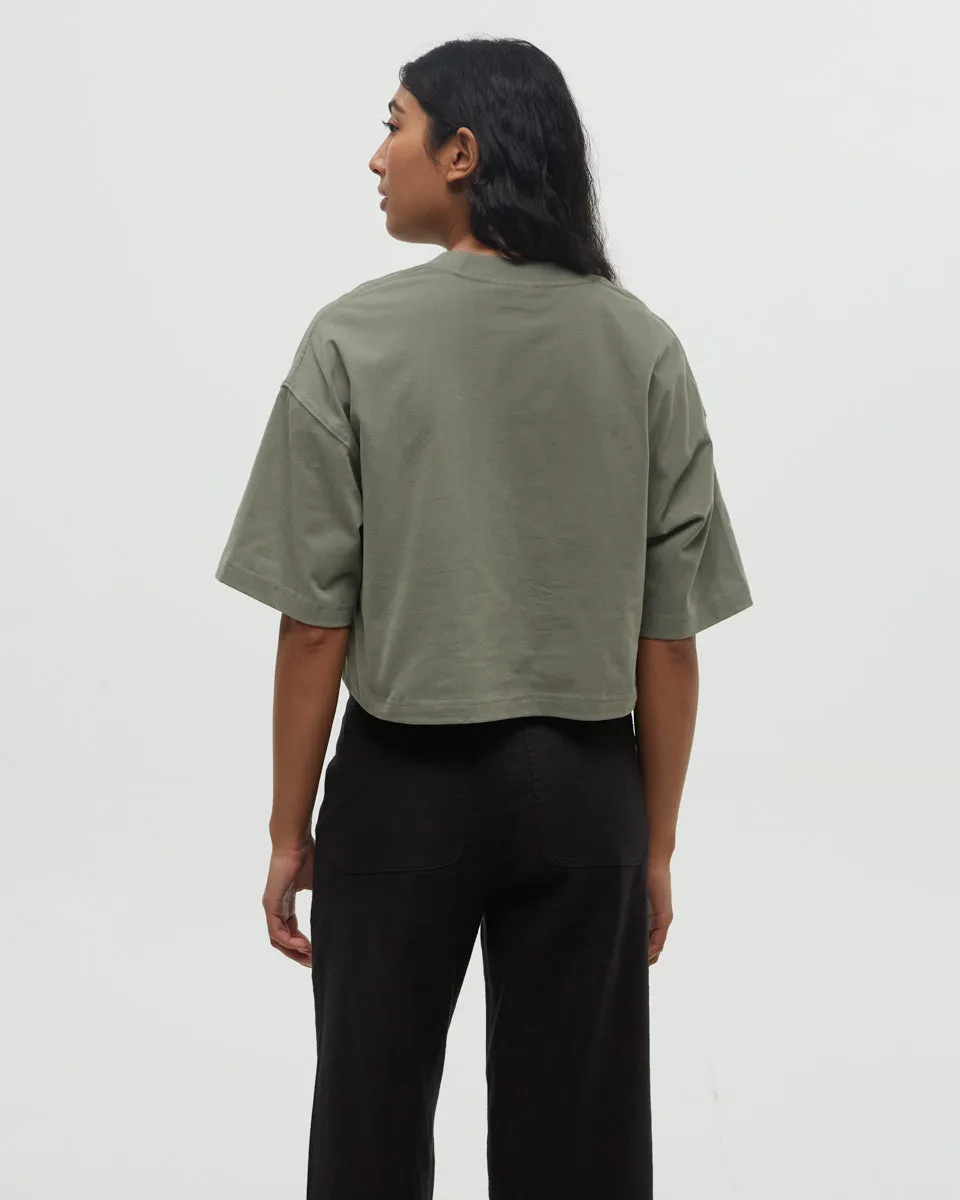Emerald Edge Oversized Crop T-Shirt