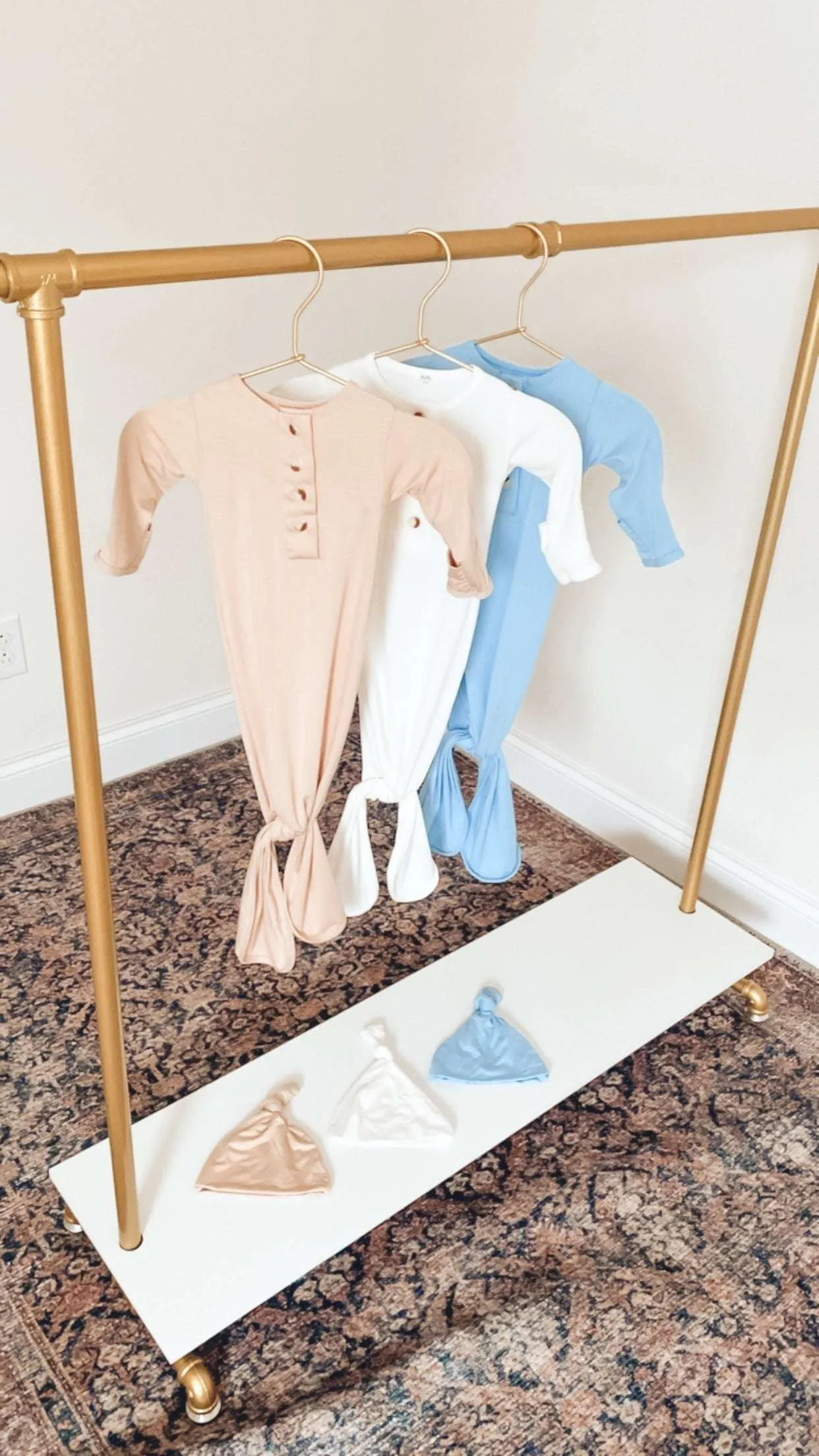 Emerson Knotted Baby Gown Set |Sand