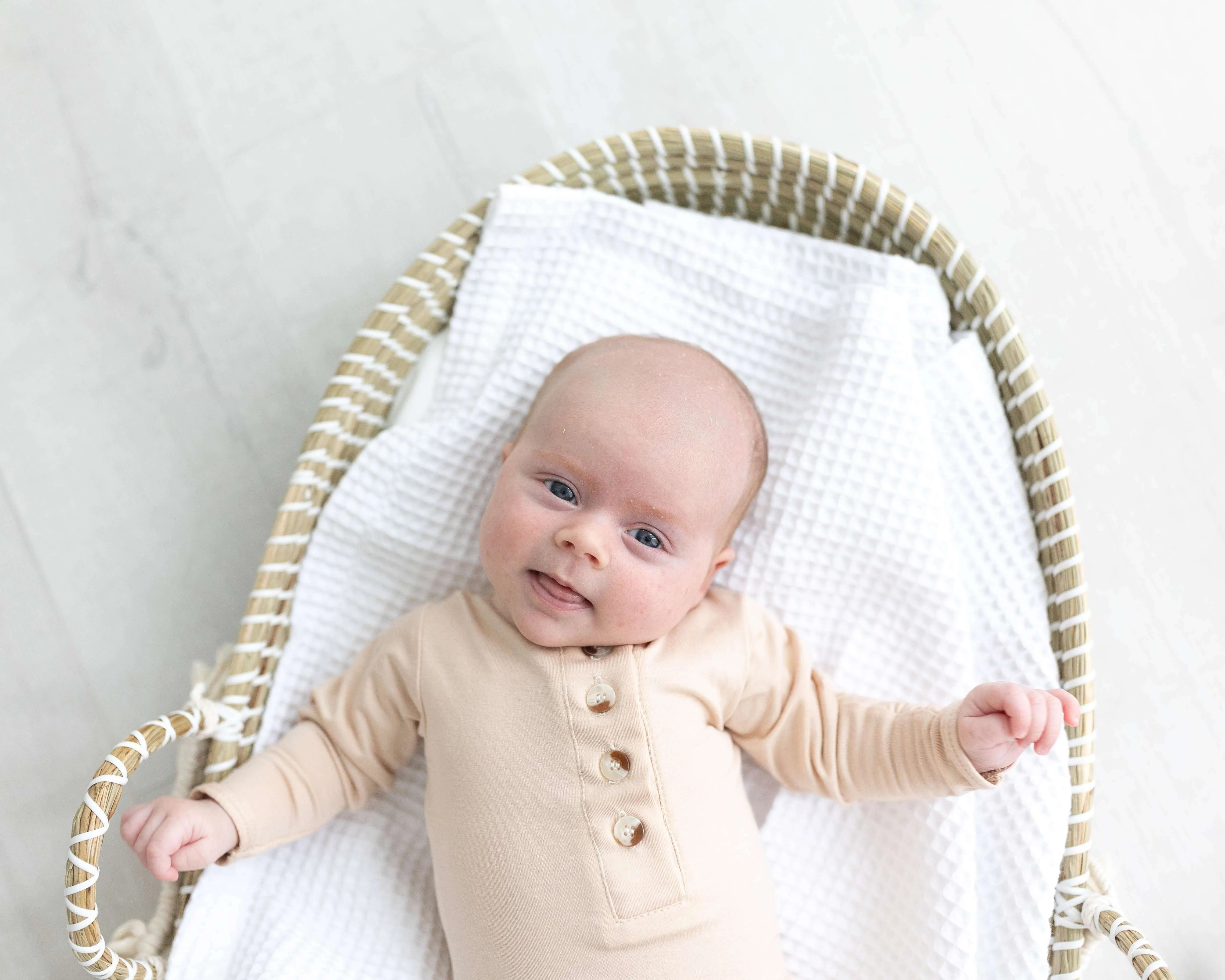 Emerson Knotted Baby Gown Set |Sand
