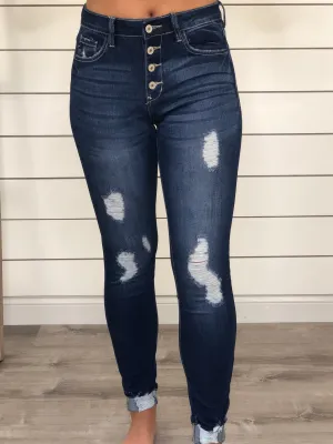 Emilee 4 Button Dark Wash Denim