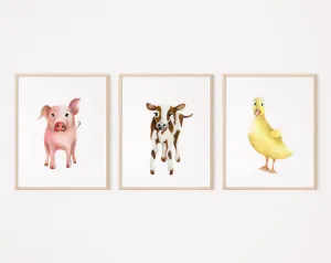 Farm Nursery Art Set of 3 Prints