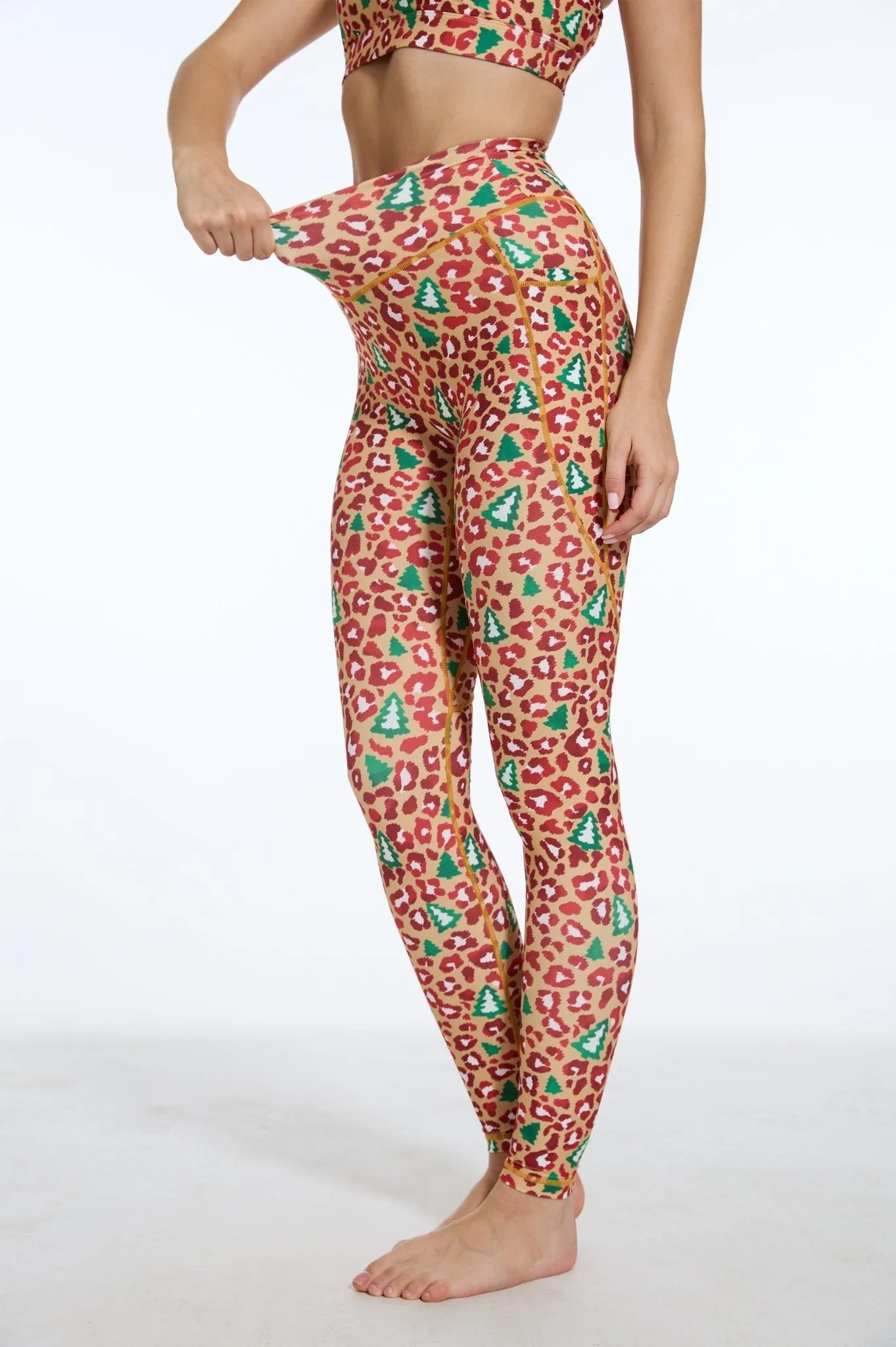 Festive Feline Christmas Leggings