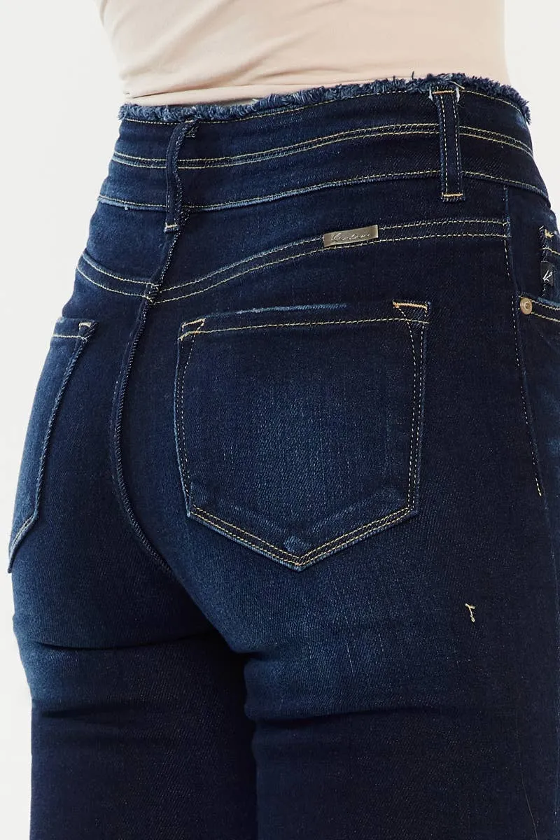 FINAL SALE: High Rise Fray Hem Flare Jeans